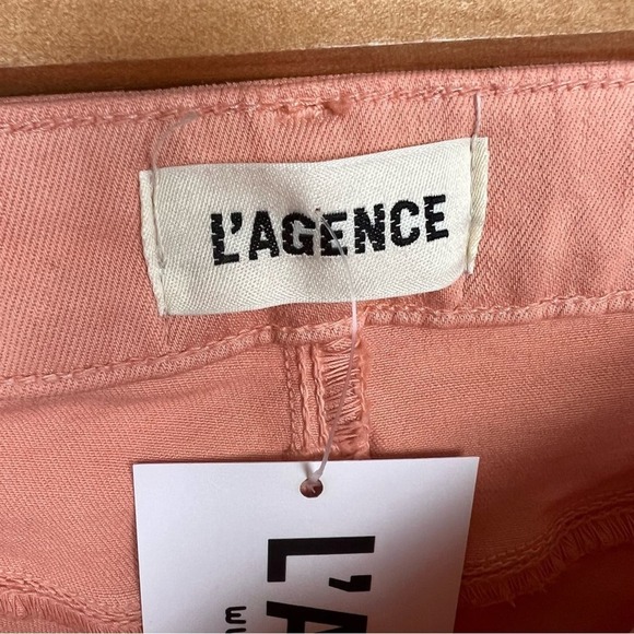 L'AGENCE Margot High Rise Skinny Jeans In Peach - Picture 3 of 5